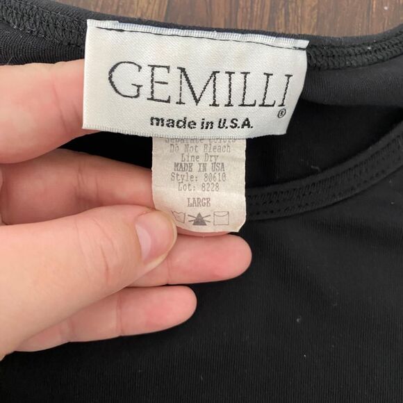 Basic Black Made in USA Vintage Stretchy T-Shirt / Tee L Large - Picture 4 of 5